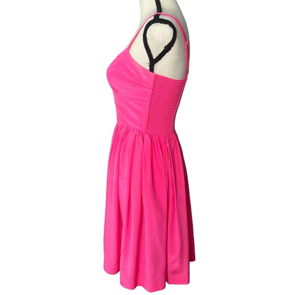 Amanda Uprichard Silk Champagne Mini Cocktail Dress in Hot Pink Size Small - Picture 7 of 15